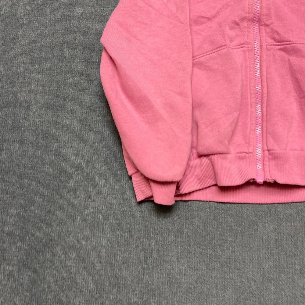 Nike Sportswear Hoodie Girls 6X Pink Fleece Lined Logo Long Sleeve Full Zip